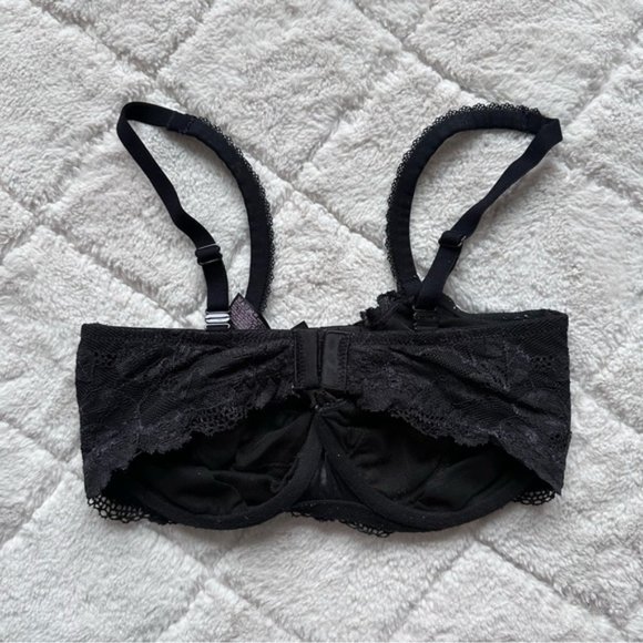 Victoria's Secret | Body By Victoria Black Lace "Unlined Demi" | Size 32DDD - Picture 6 of 13